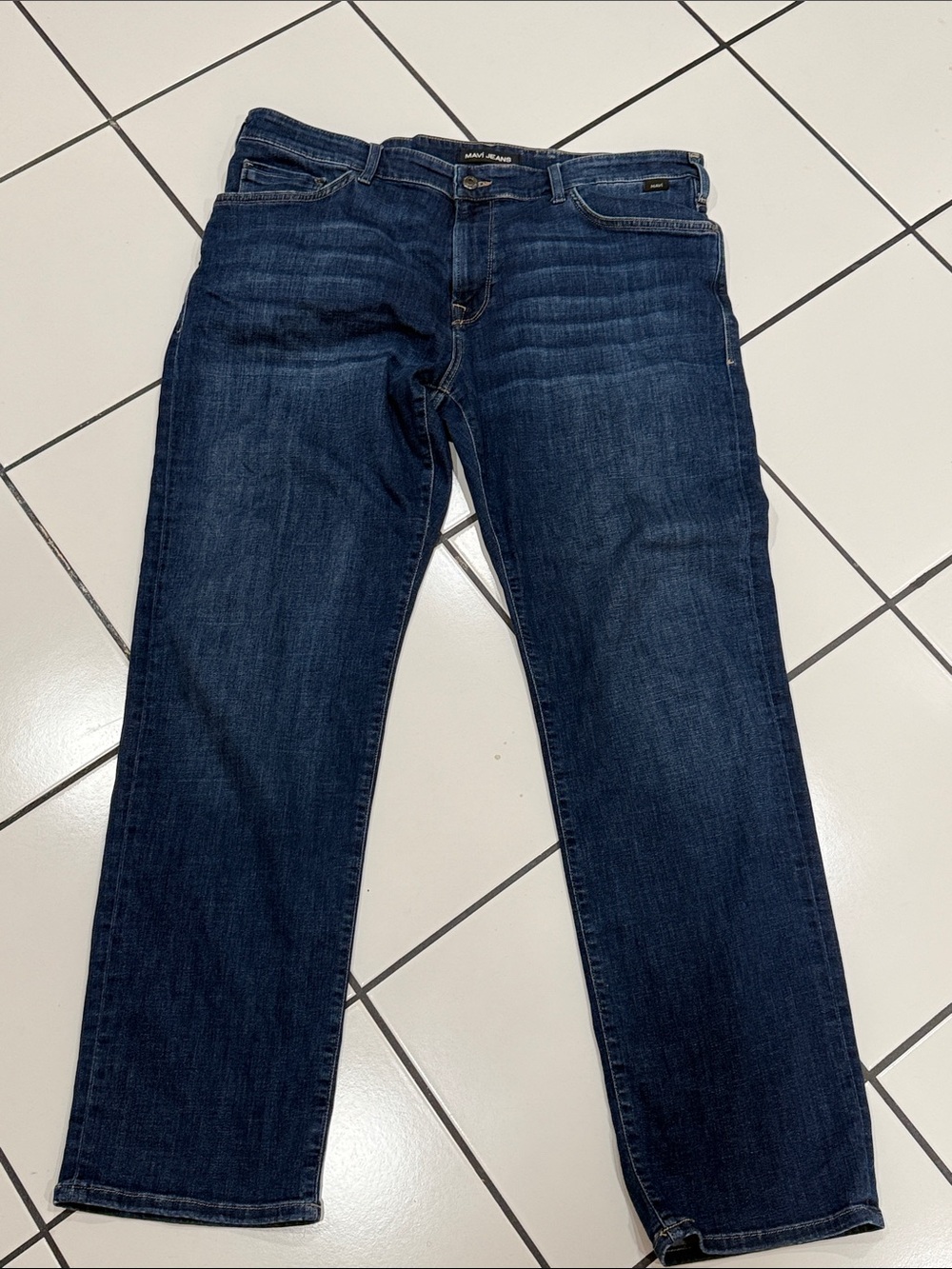 Mavi Men's Straight Jeans in Dark Blue Denim